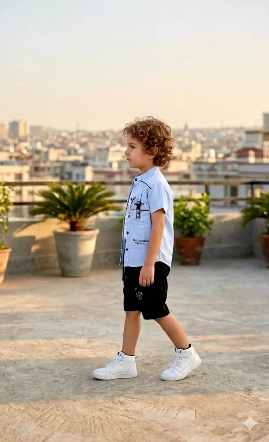 SHIRT, T-SHIRT AND SHORTS