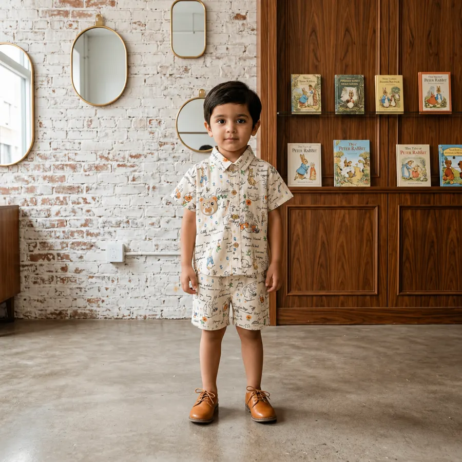 COLLAR SHIRT WITH SHORTS